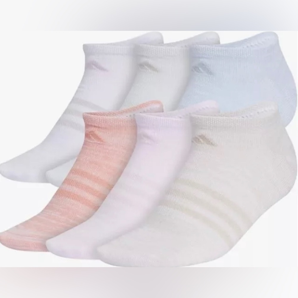 Adidas Socks Women's 6 pair Athletic No Show Superlite Arch Compression